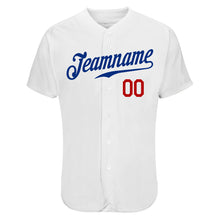Laden Sie das Bild in den Galerie-Viewer, Custom White Royal-Red Authentic Baseball Jersey
